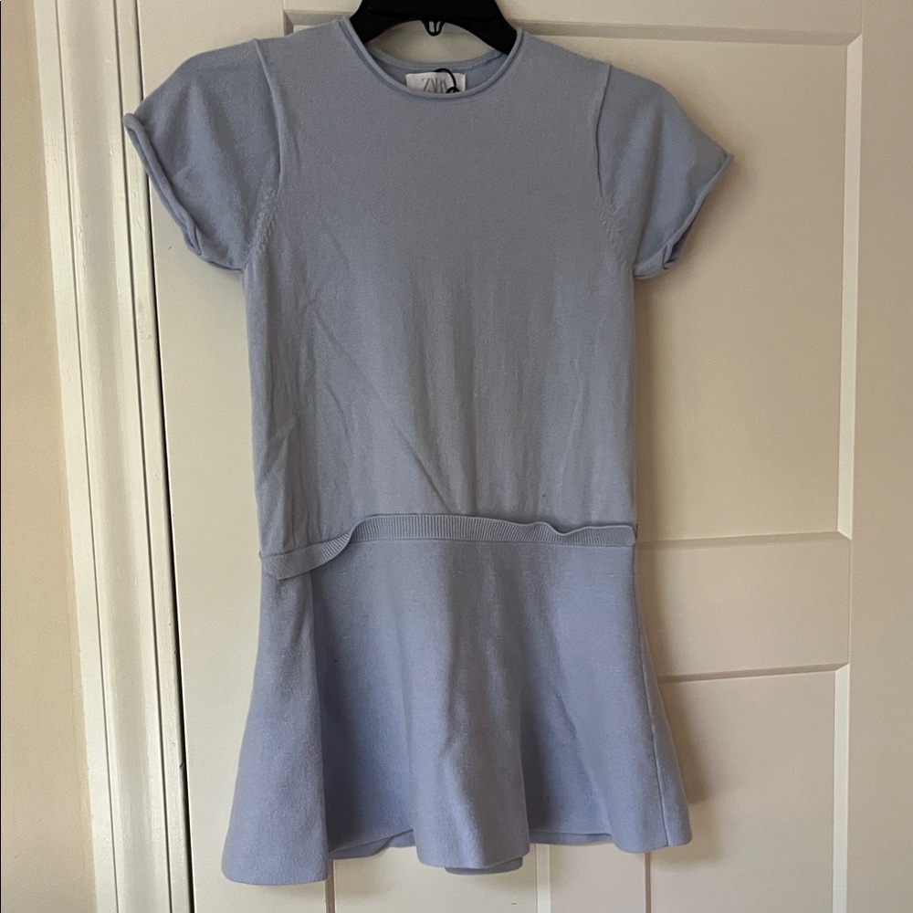 Zara Soft Blue Casual Kids Dress